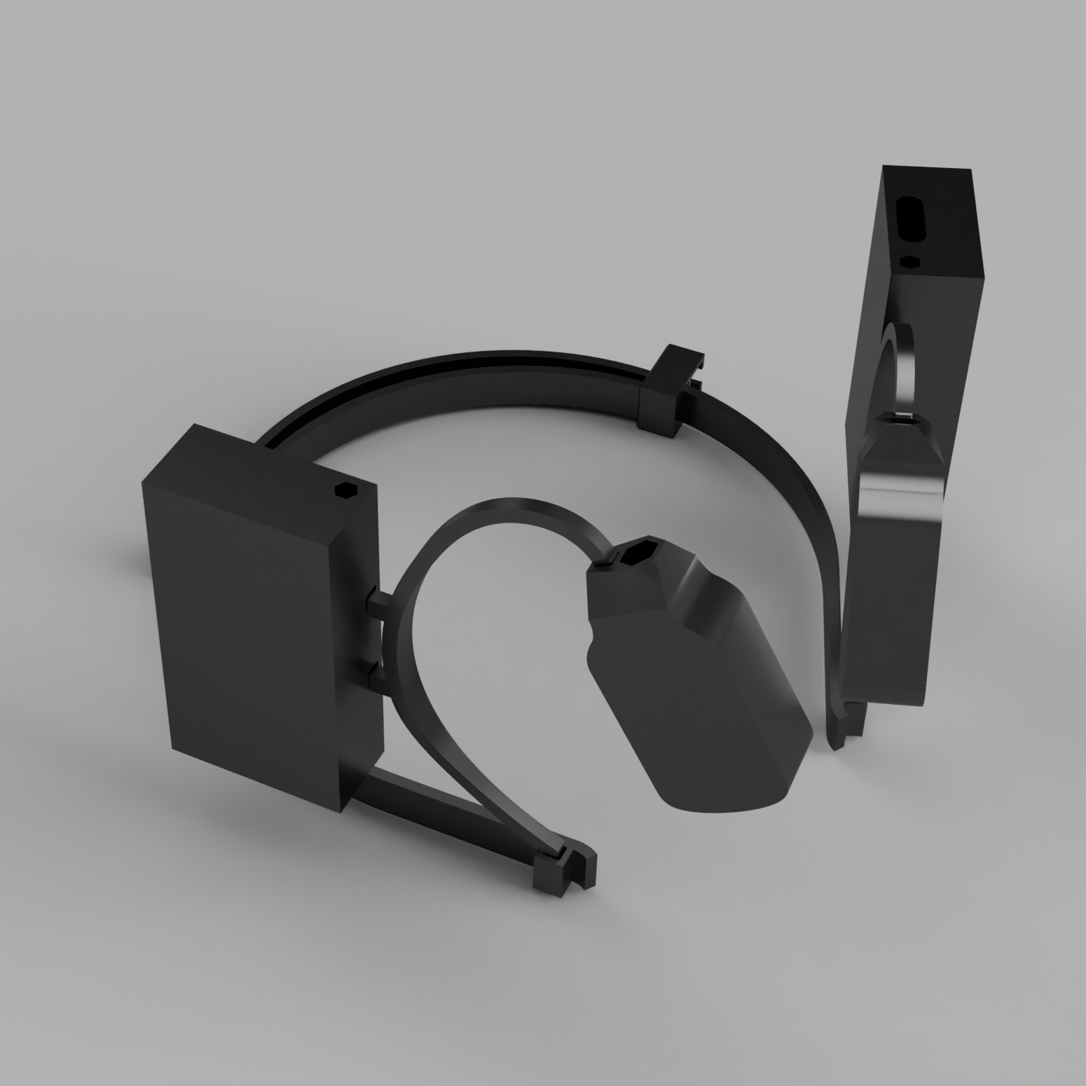 3D rendering of VestiCore device showing PCB, sensors, and enclosure components